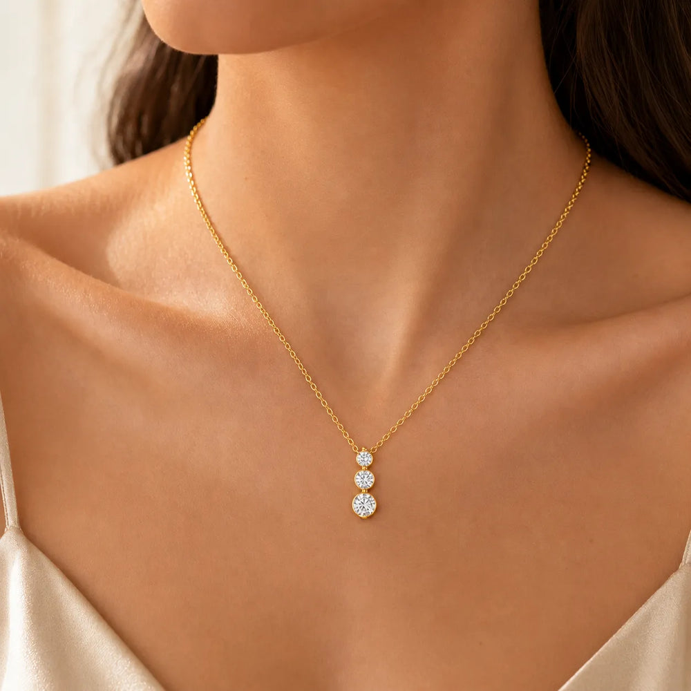 Elegant Vertical Diamond Necklace