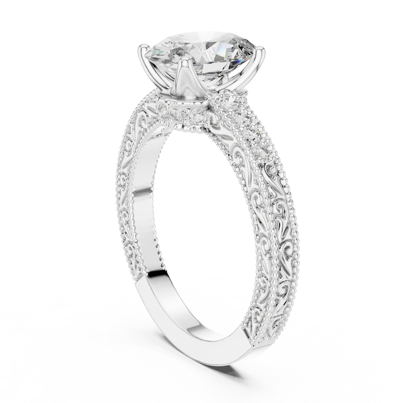 Victorian Whisper Oval Halo Ring