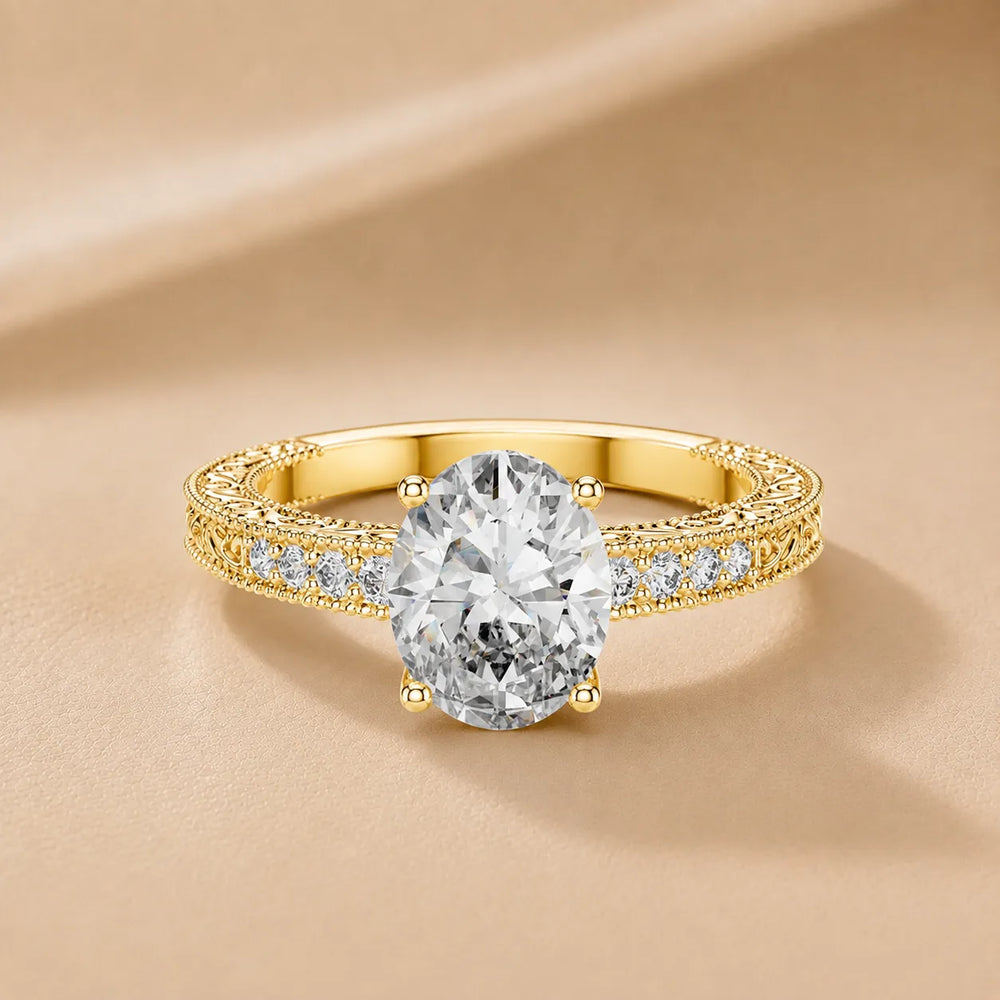 Victorian Whisper Oval Halo Ring