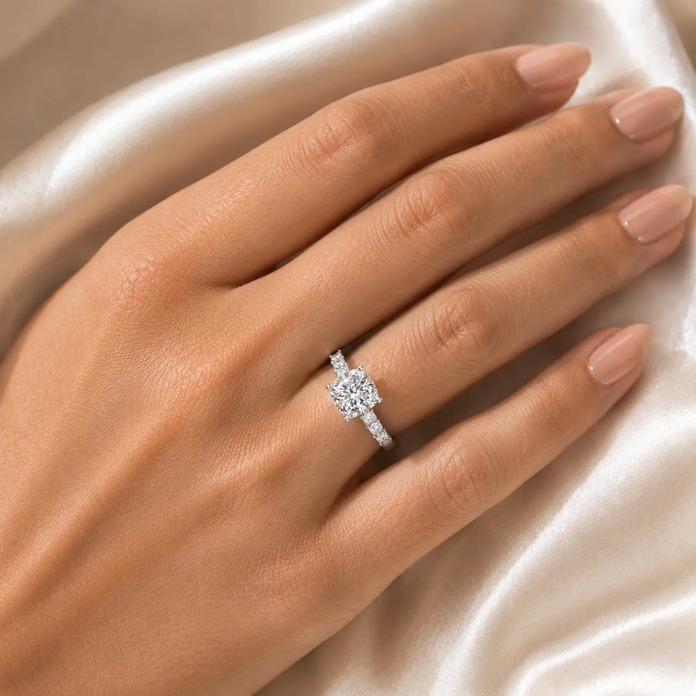 Vintage-Inspired Accent Engagement Ring