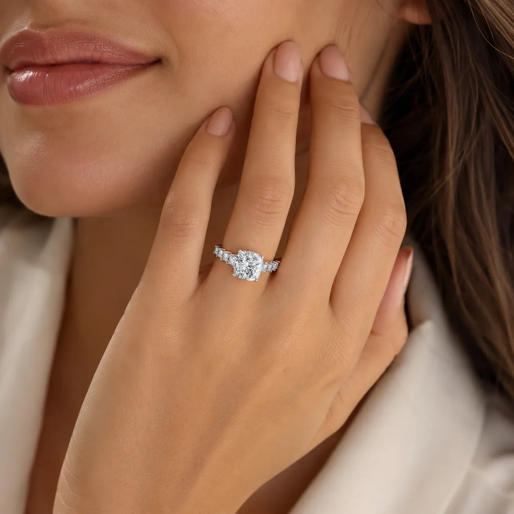 Vintage-Inspired Accent Engagement Ring