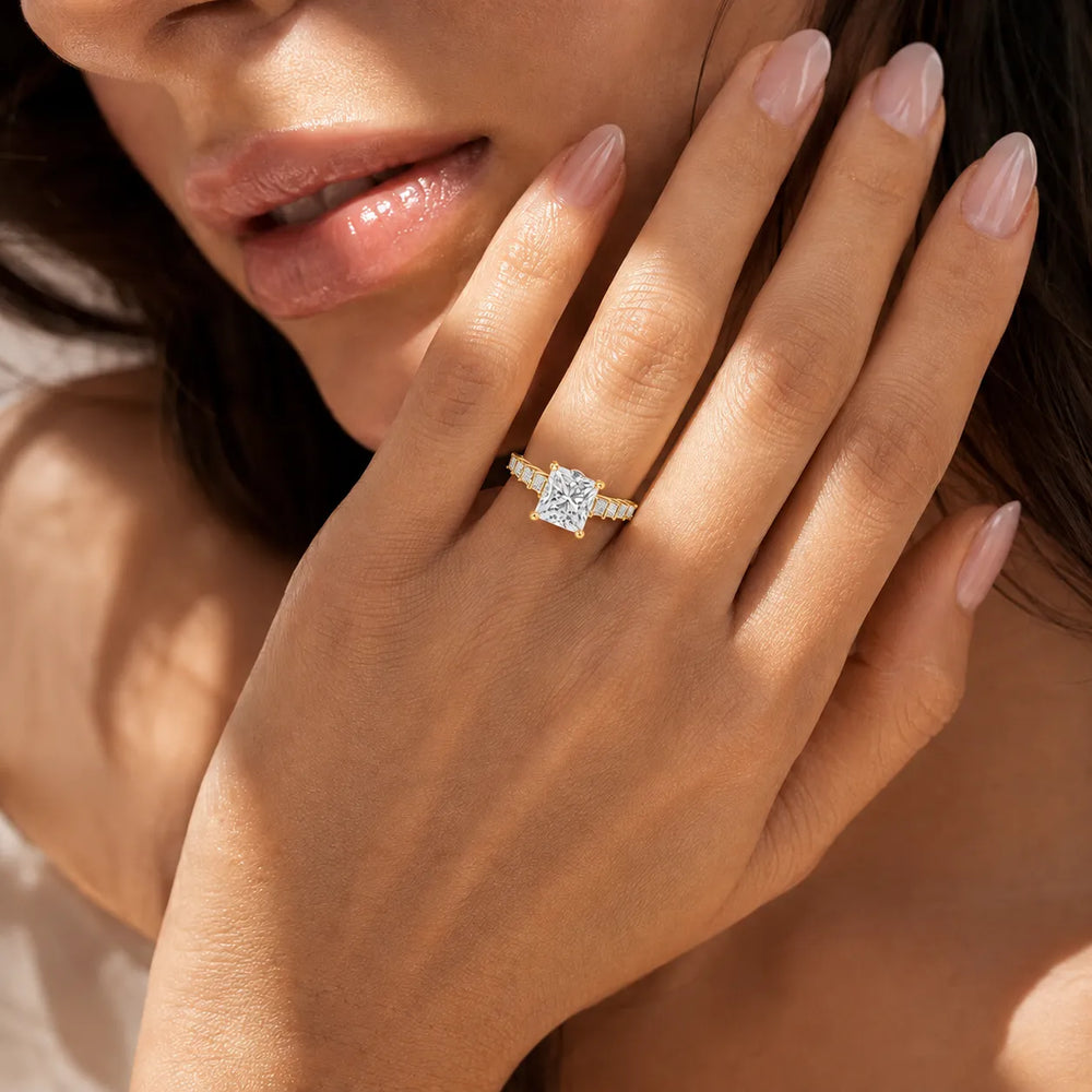 Vintage-Inspired Accent Engagement Ring