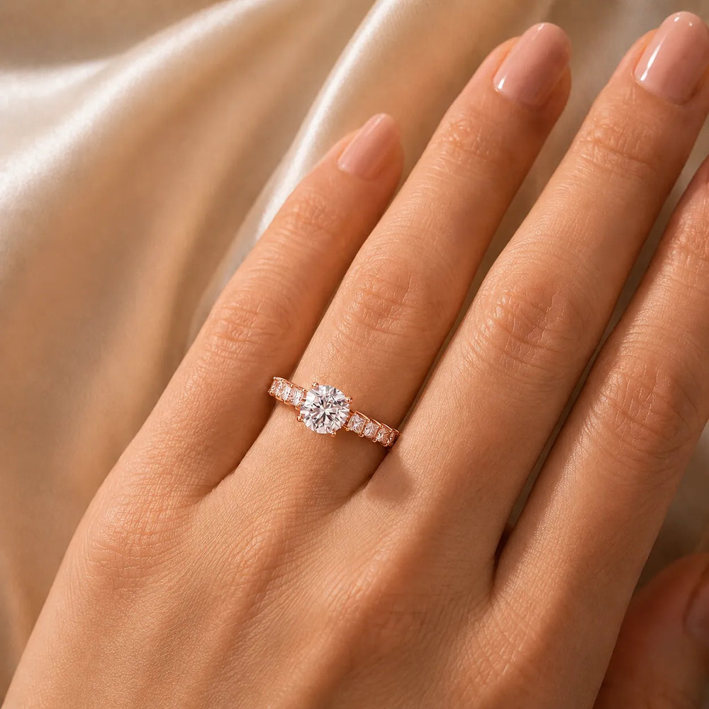 Vintage-Inspired Accent Engagement Ring