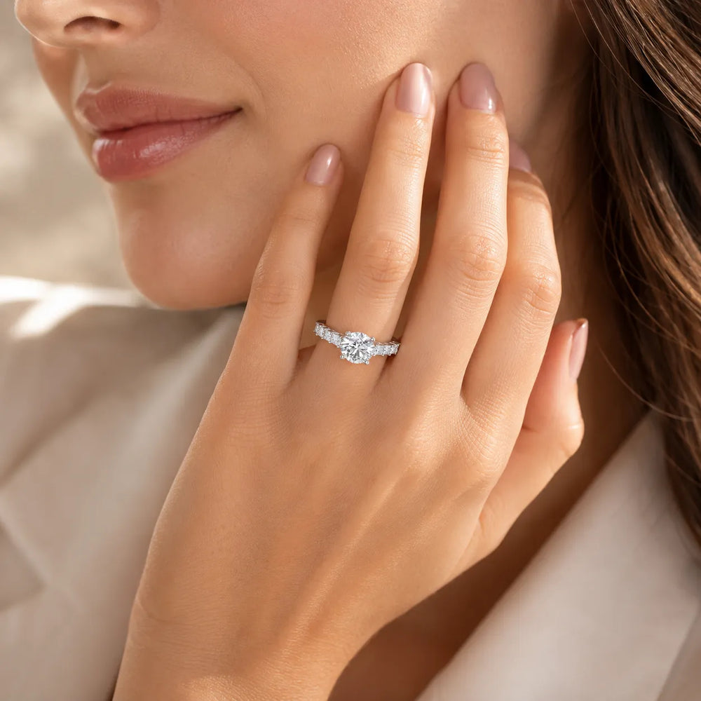 Vintage-Inspired Accent Engagement Ring