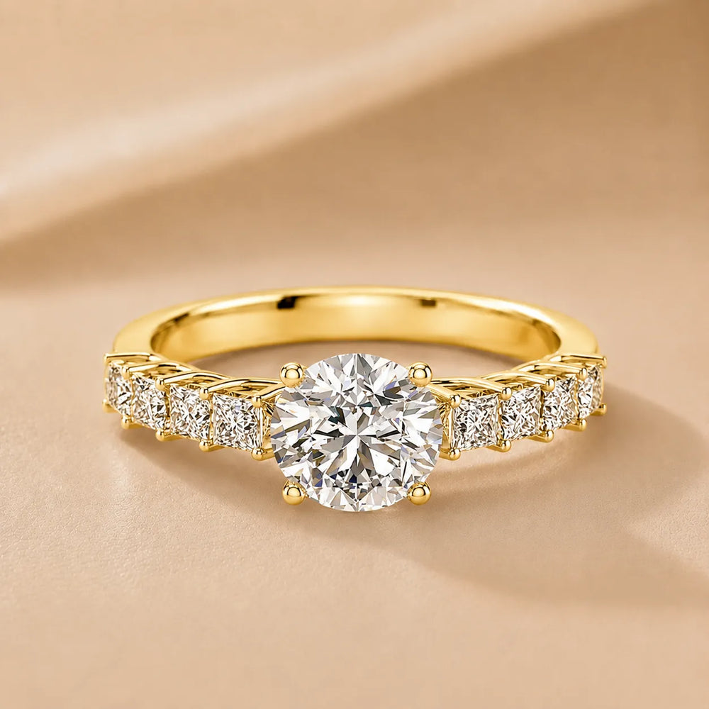 Vintage-Inspired Accent Engagement Ring
