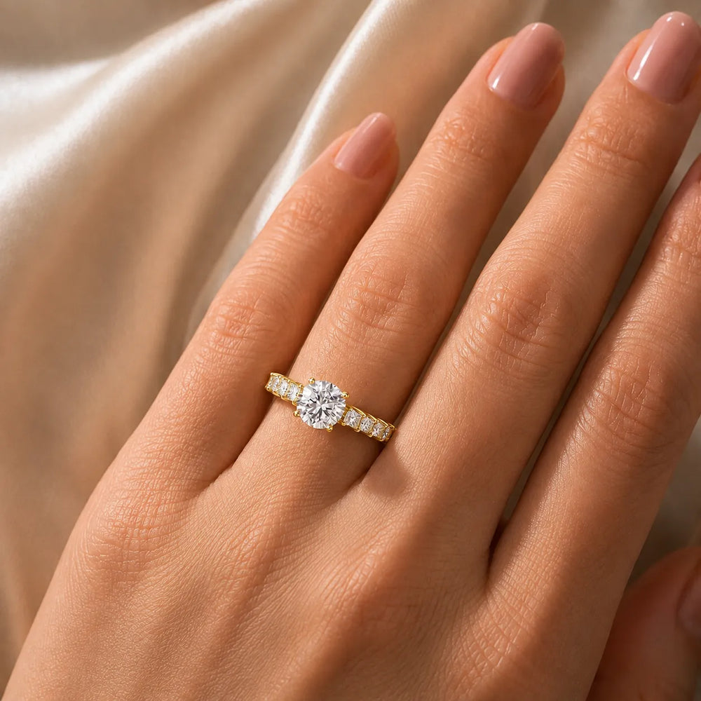 Vintage-Inspired Accent Engagement Ring