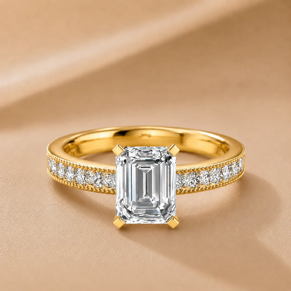 Vintage-Inspired Accent Solitaire Ring
