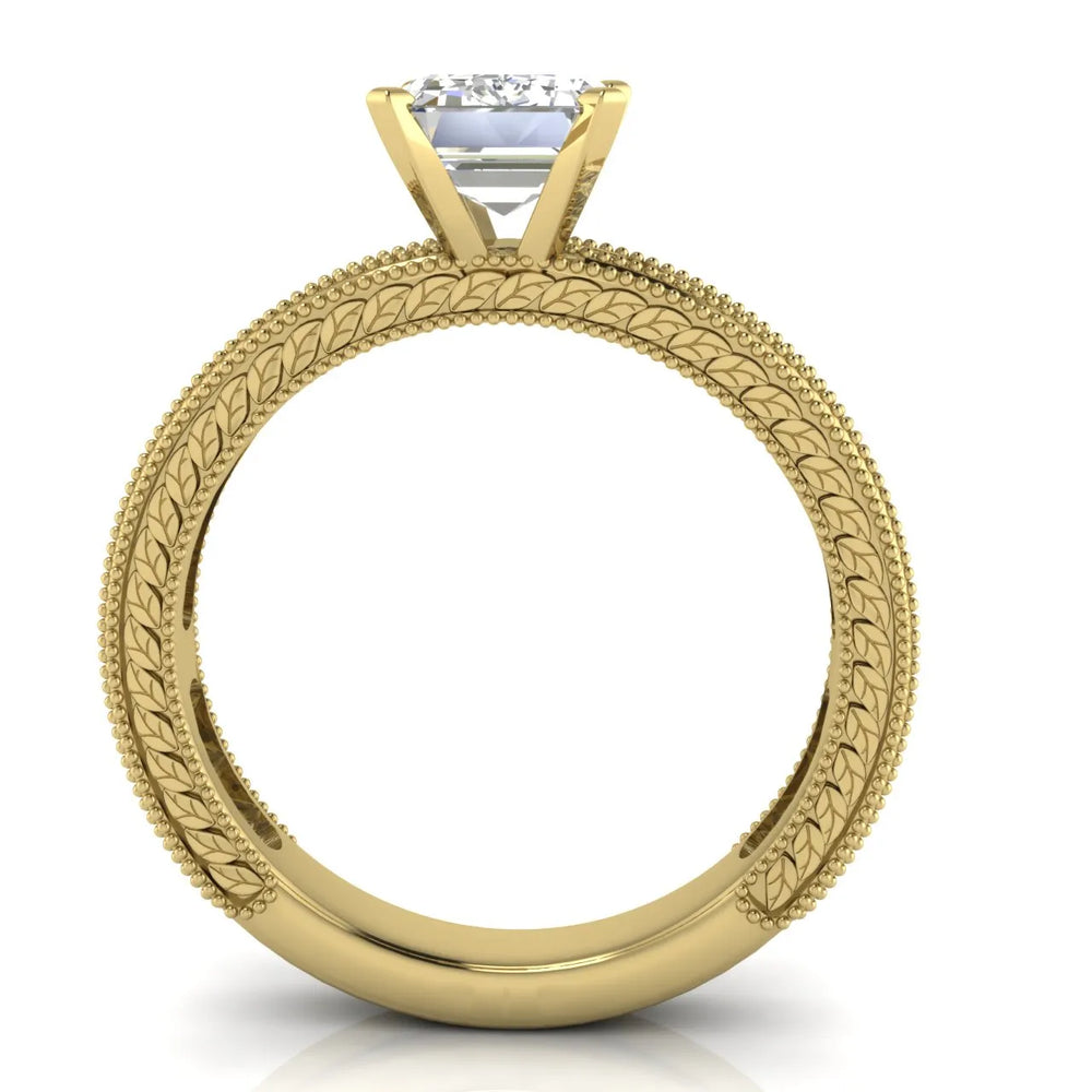 Vintage Milgrain Accent Solitaire Ring