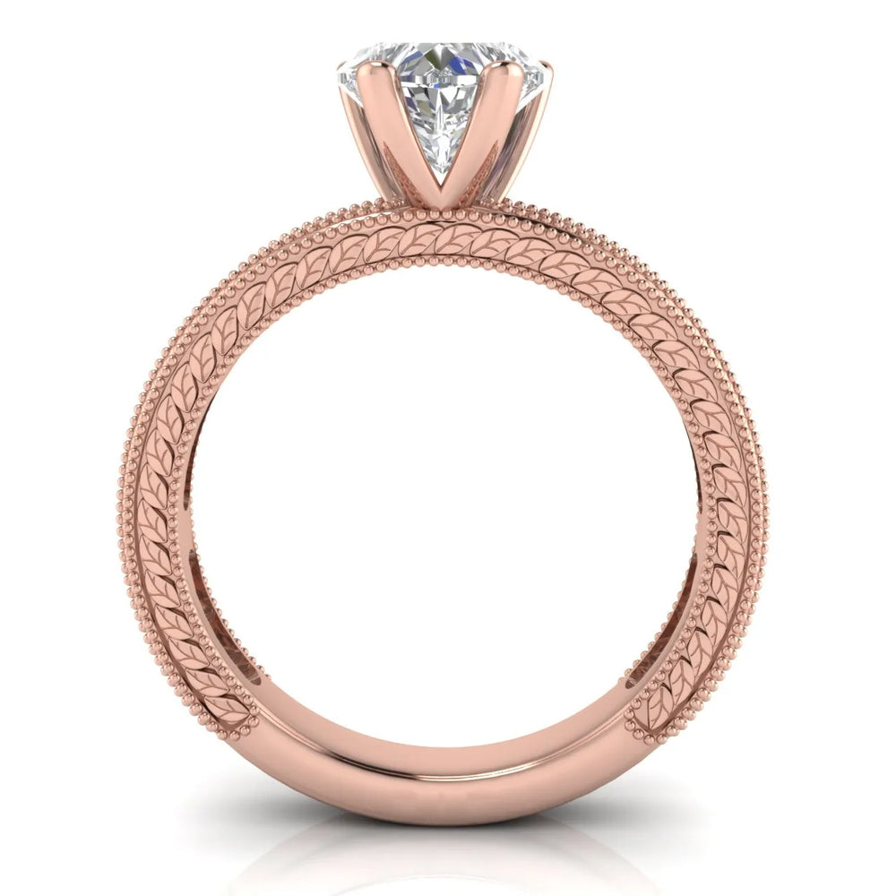 Vintage Milgrain Accent Solitaire Ring