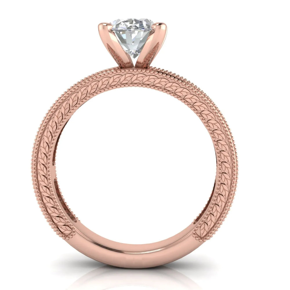 Vintage Milgrain Accent Solitaire Ring