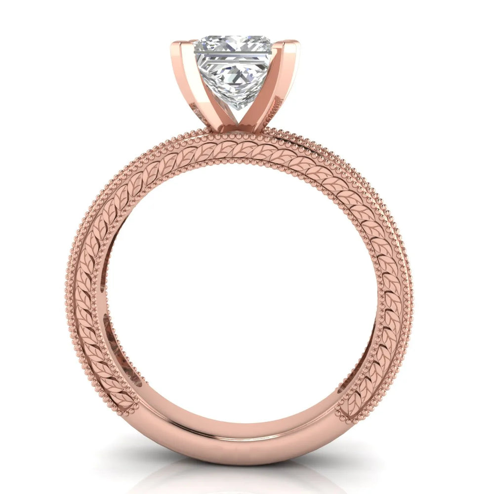 Vintage Milgrain Accent Solitaire Ring