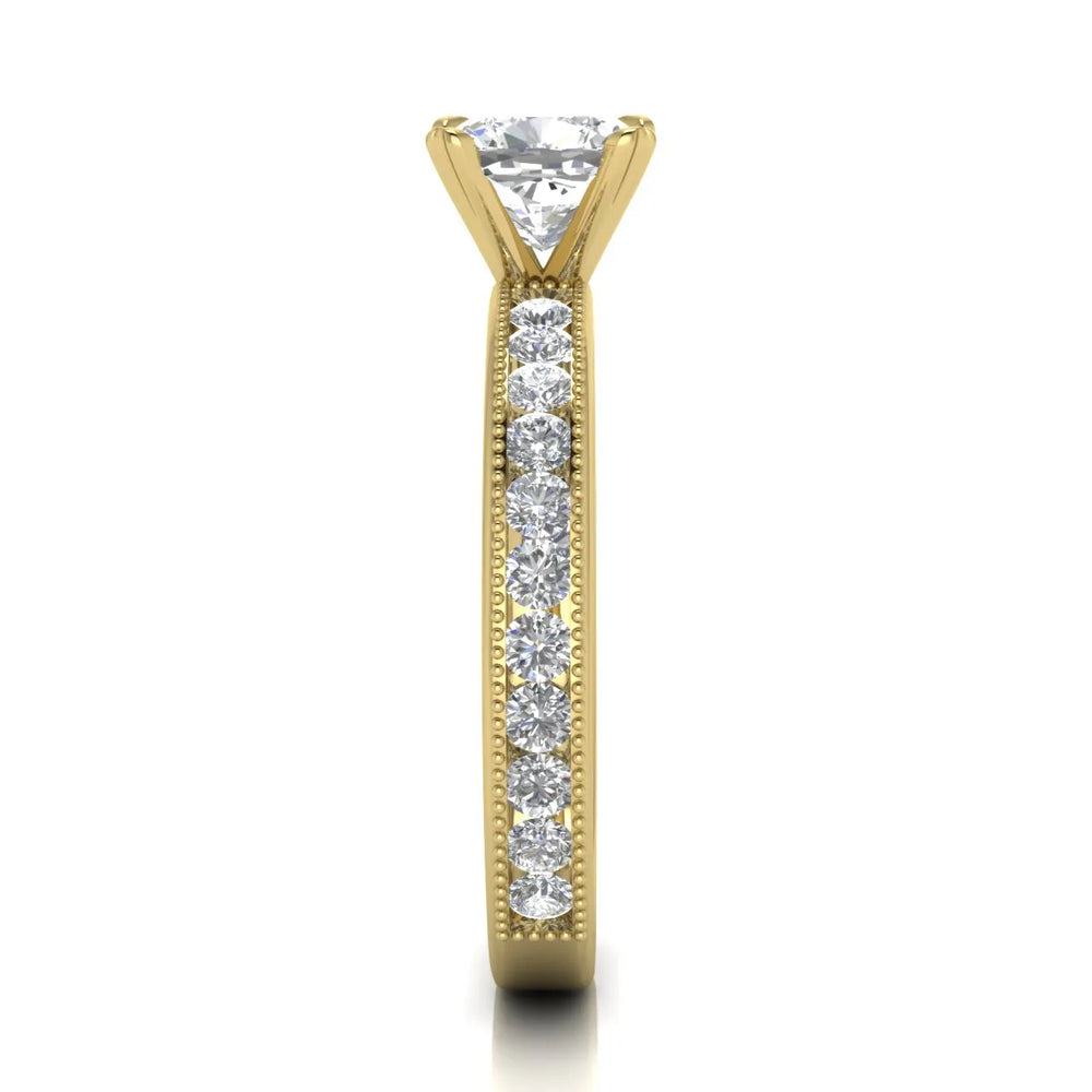 Vintage-Inspired Accent Solitaire Ring