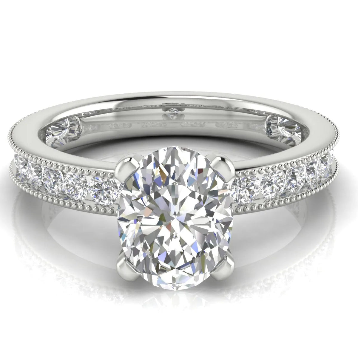 Vintage-Inspired Accent Solitaire Ring – Oval (925 Sterling Silver)