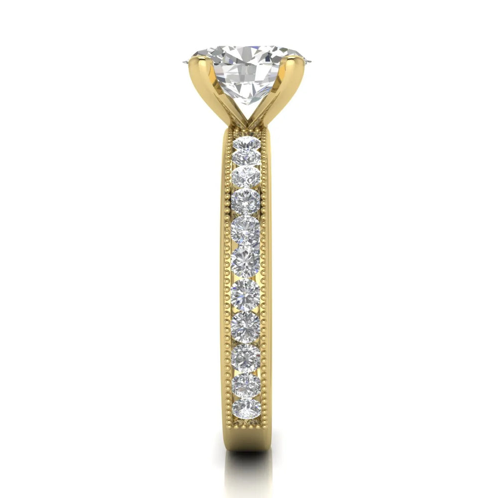 Vintage-Inspired Accent Solitaire Ring