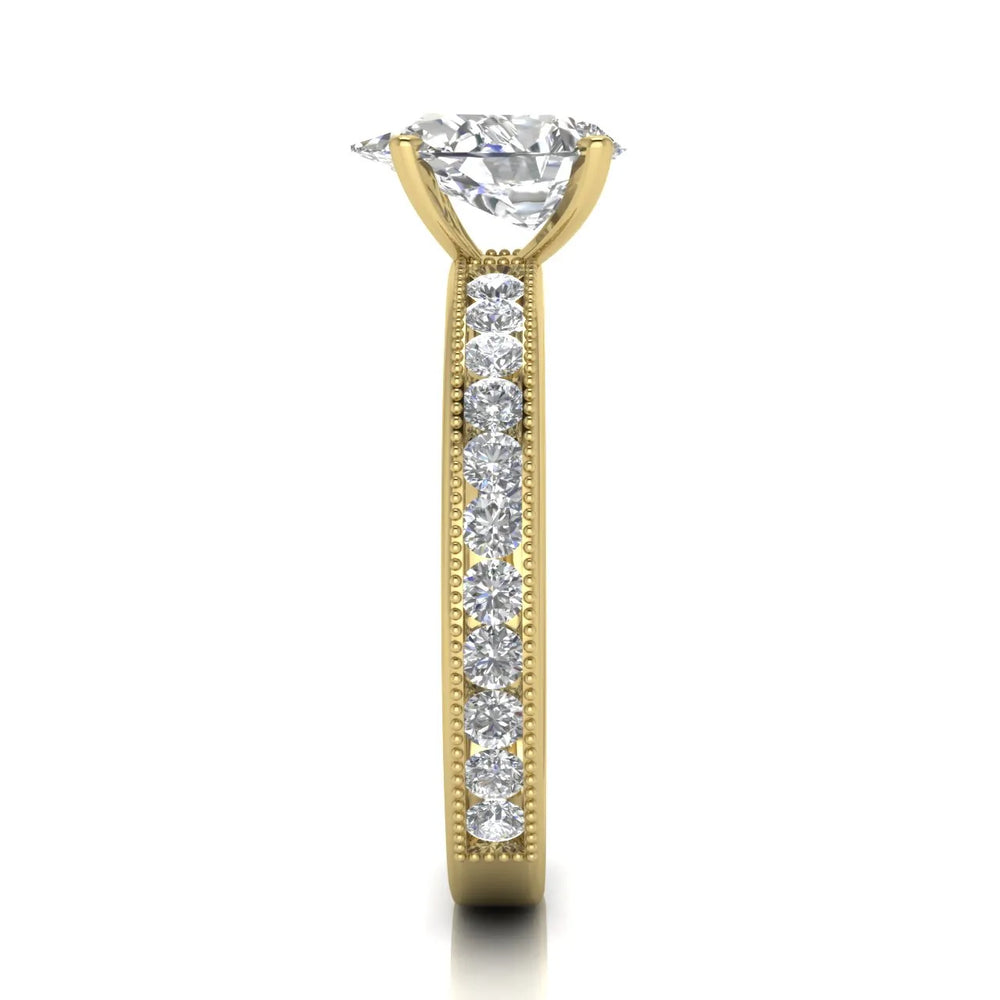 Vintage-Inspired Accent Solitaire Ring