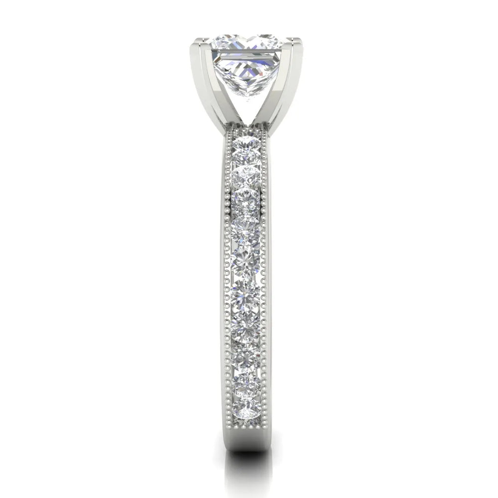 Vintage-Inspired Accent Solitaire Ring