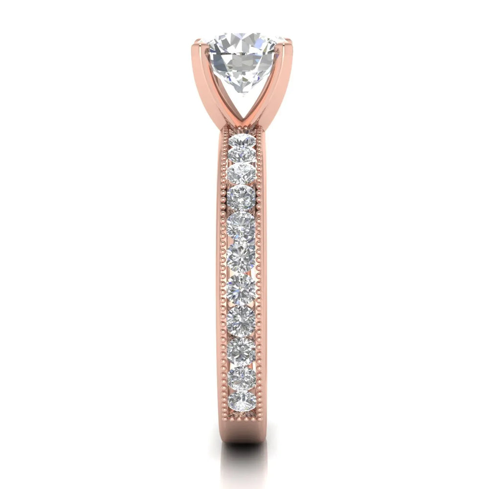 Vintage-Inspired Accent Solitaire Ring