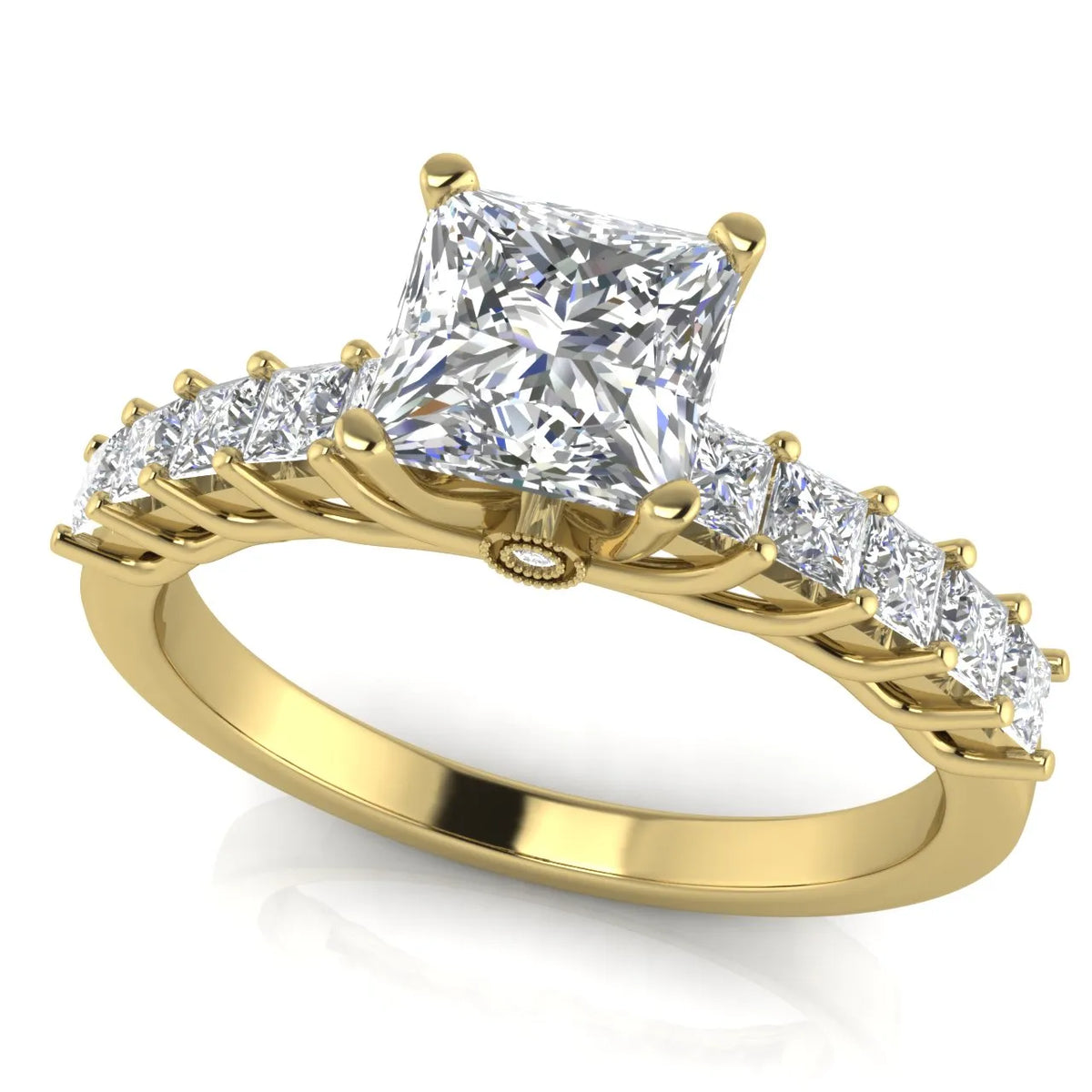Vintage-Inspired Accent Engagement Ring