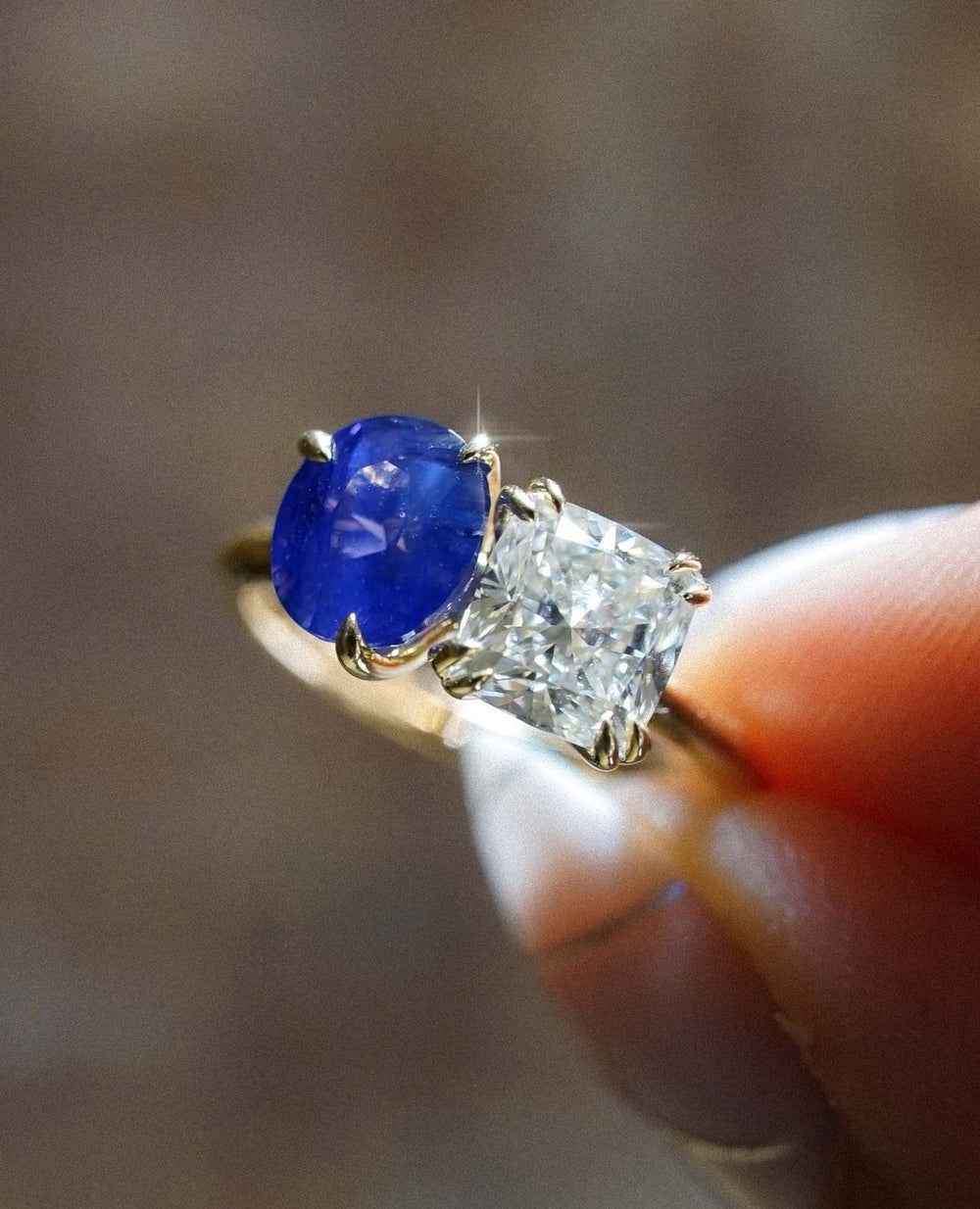 Toi Et Moi Cushion & Oval Cut Labgrown Engagement Ring
