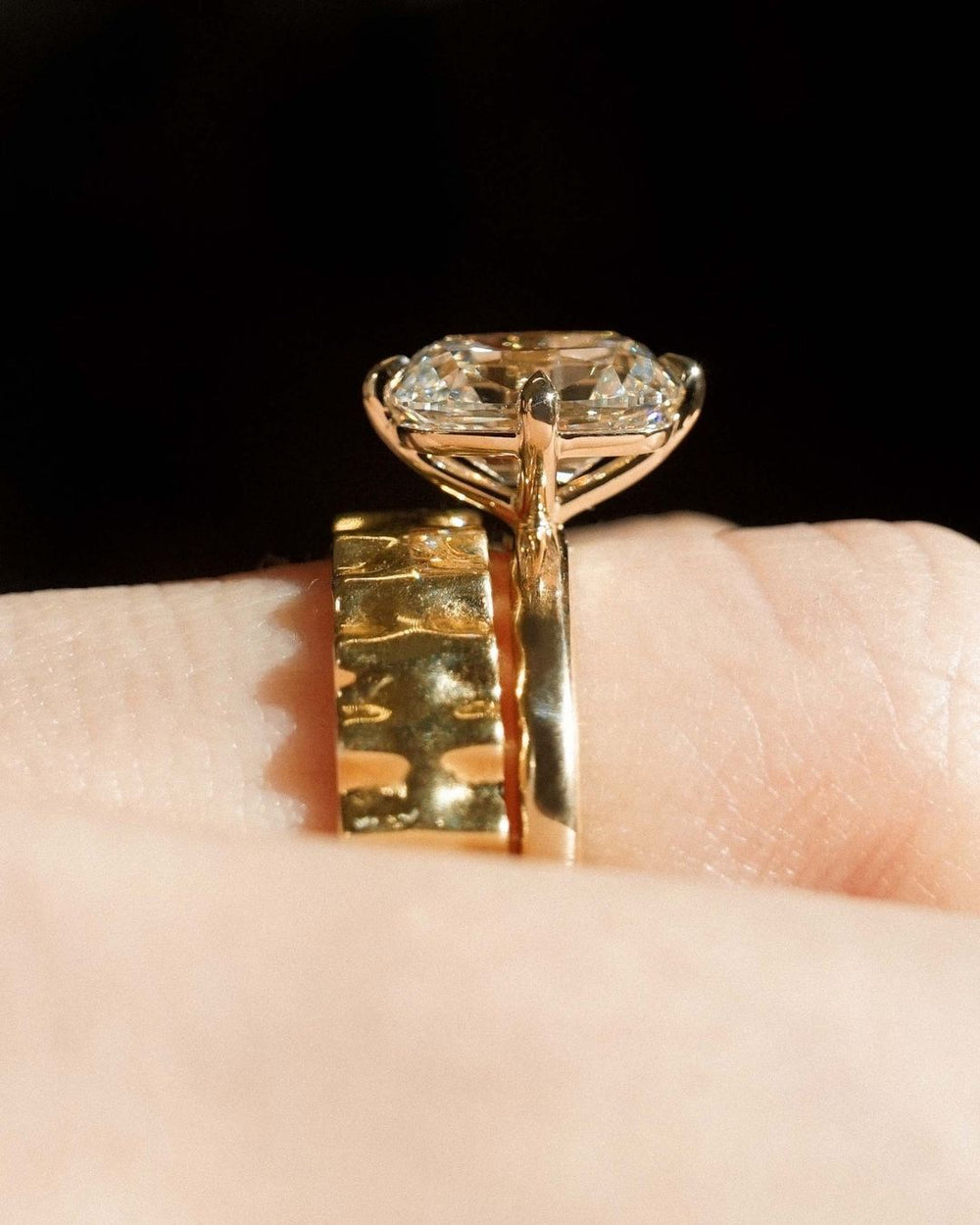 Old Mine Cushion Cut Labgrown Engagement Ring