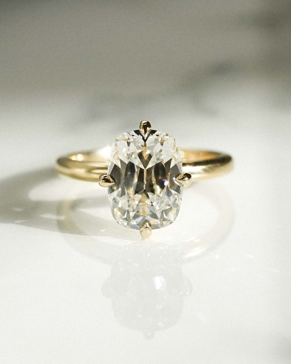 Old Mine Cushion Cut Labgrown Engagement Ring