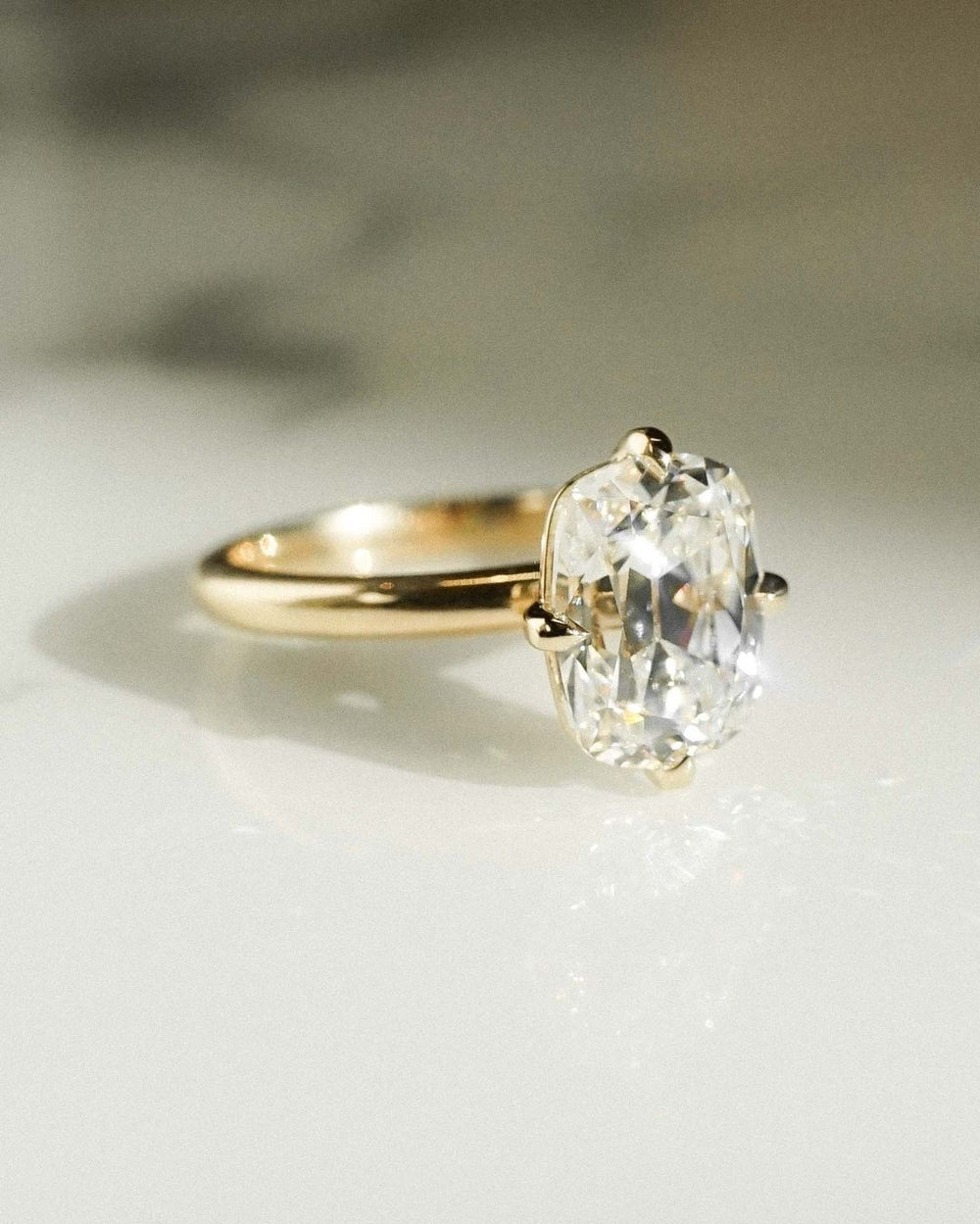 Old Mine Cushion Cut Labgrown Engagement Ring