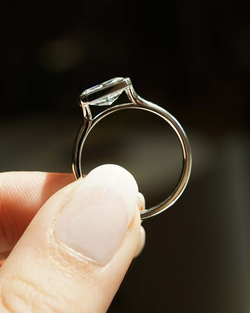 Bezel Radiant Cut Labgrown Engagement Ring
