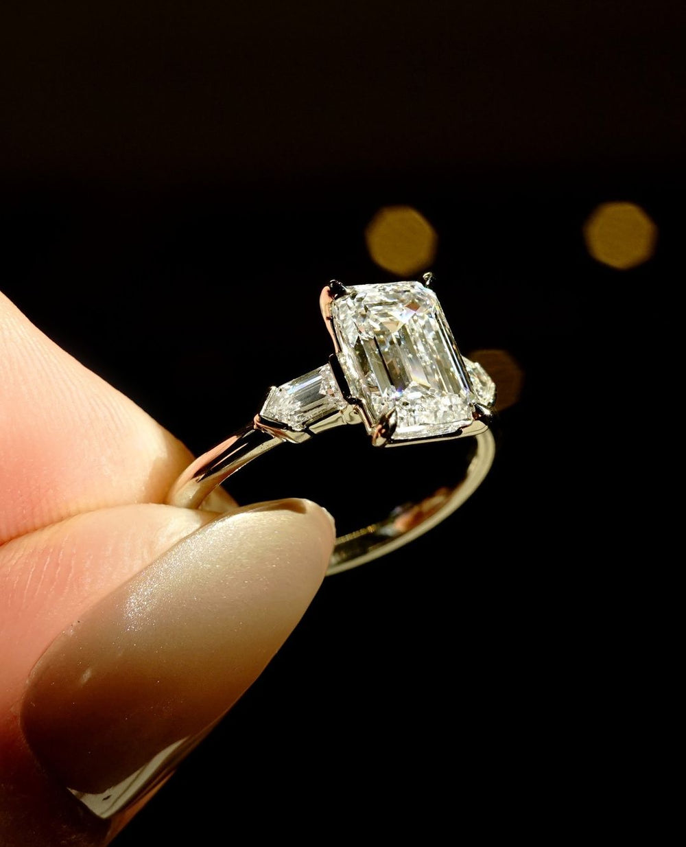Emerald Cut Labgrown Engagement Ring