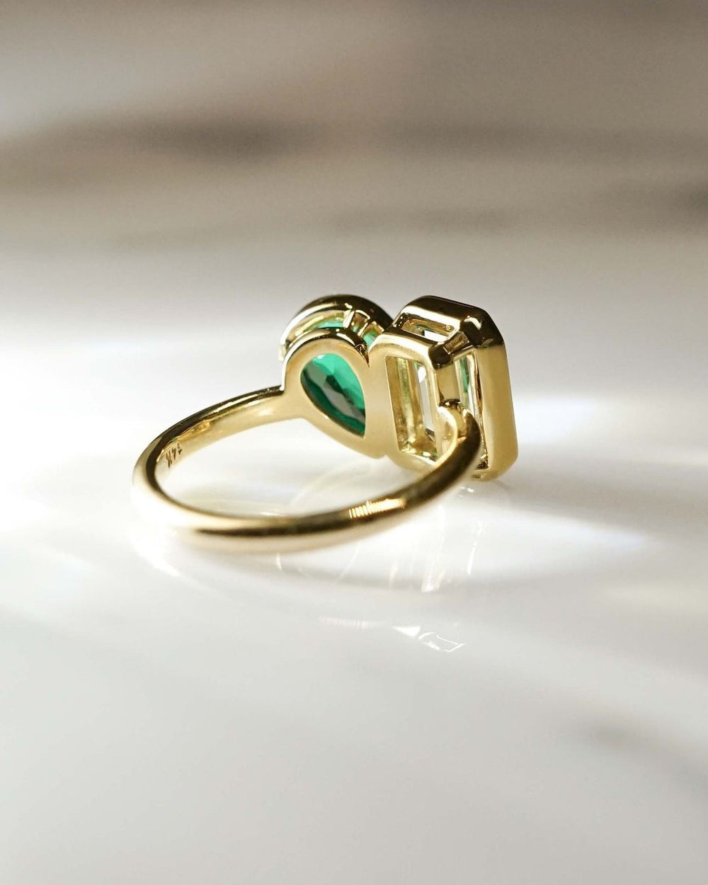 Toi Et Moi Pear & Emerald Cut Labgrown Engagement Ring