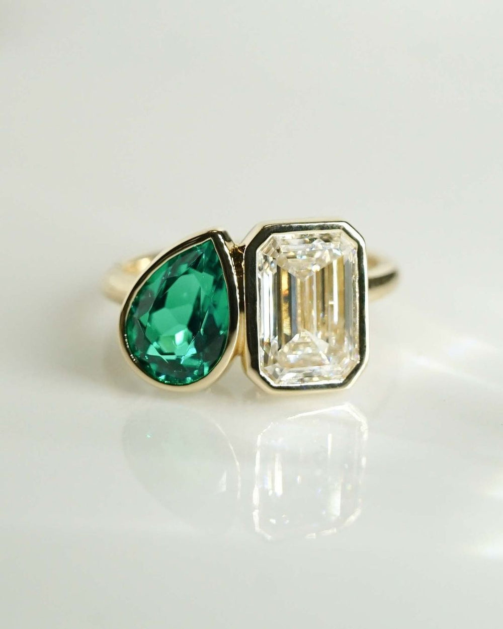 Toi Et Moi Pear & Emerald Cut Labgrown Engagement Ring