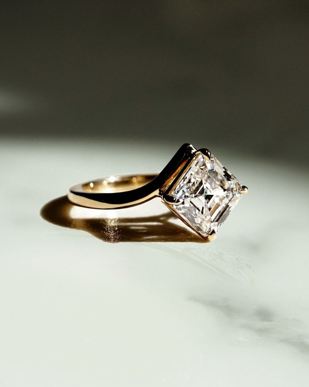 Asscher Cut Labgrown Engagement Ring