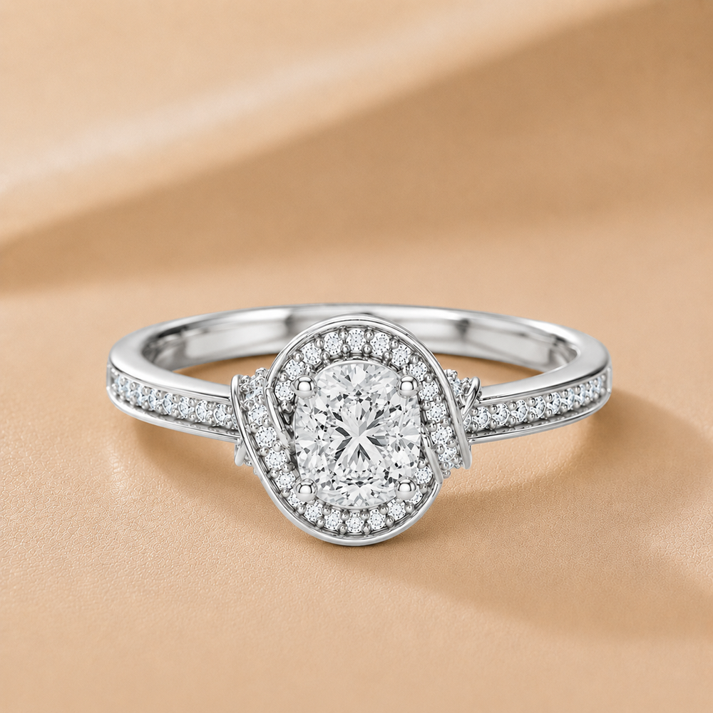 Whisper of Love Ring with Halo Setting