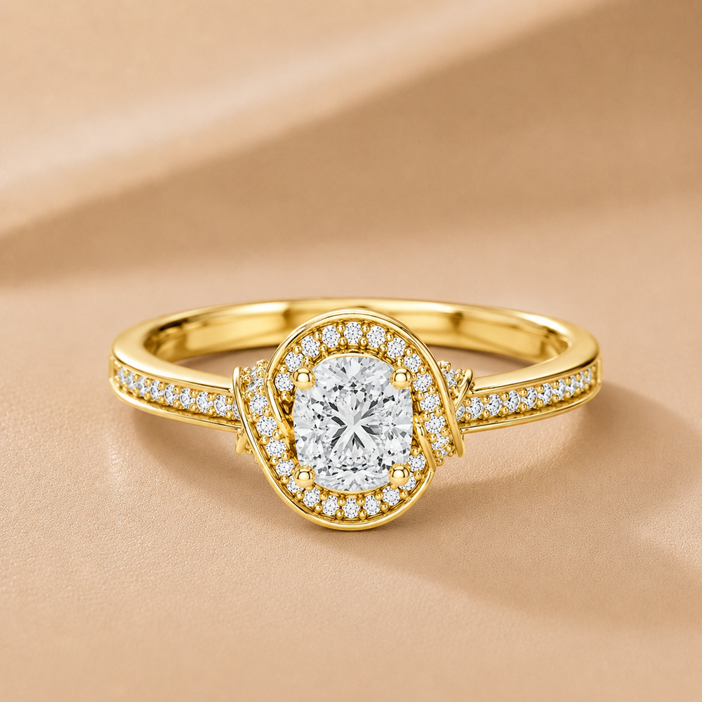 Whisper of Love Ring with Halo Setting