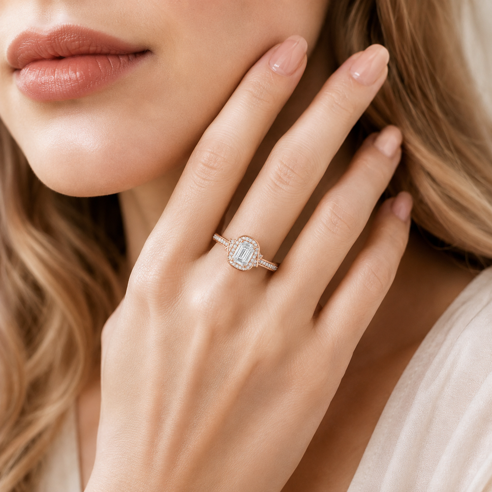 Whisper of Love Ring with Halo Setting