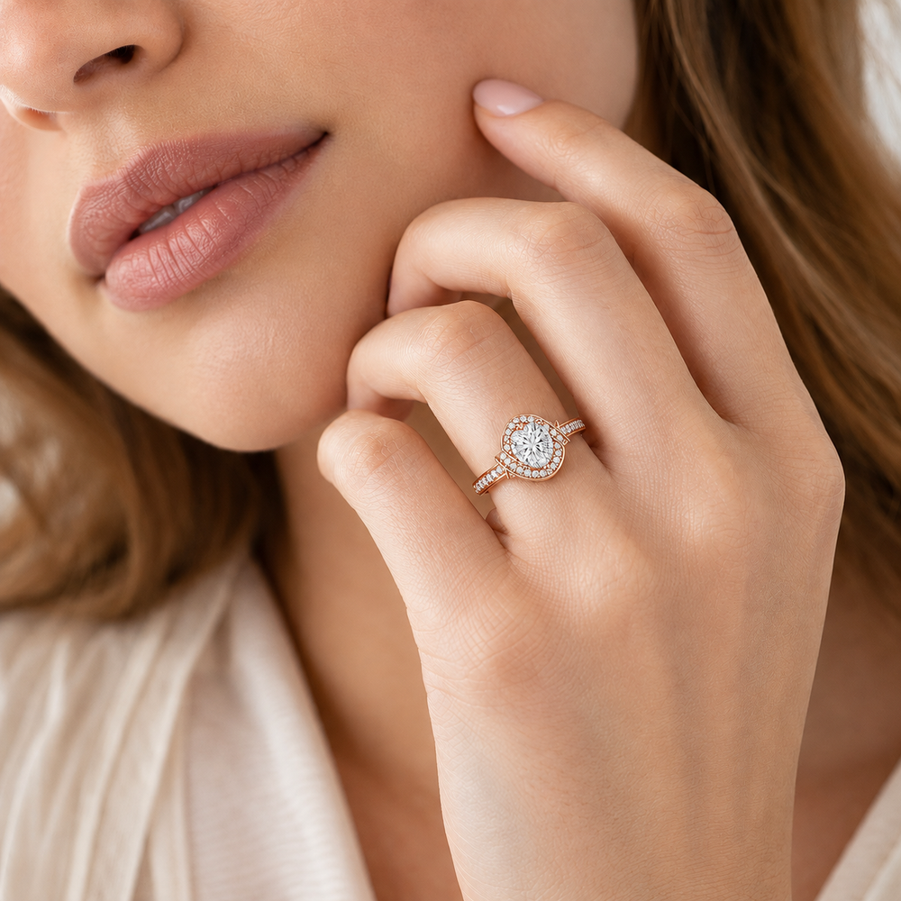 Whisper of Love Ring with Halo Setting