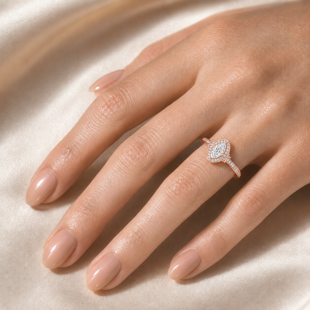 Whisper of Love Ring with Halo Setting