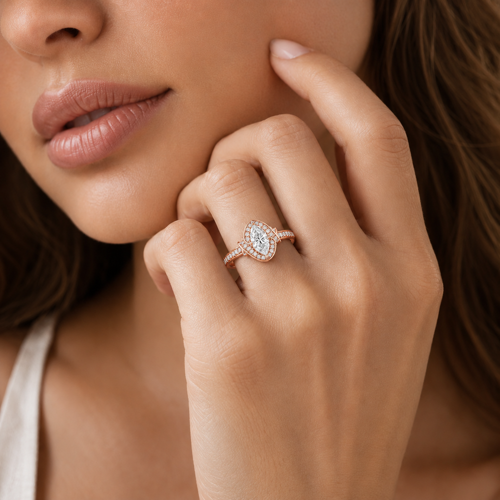 Whisper of Love Ring with Halo Setting