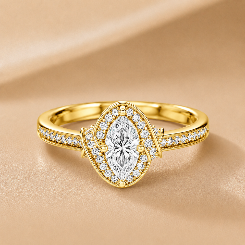 Whisper of Love Ring with Halo Setting