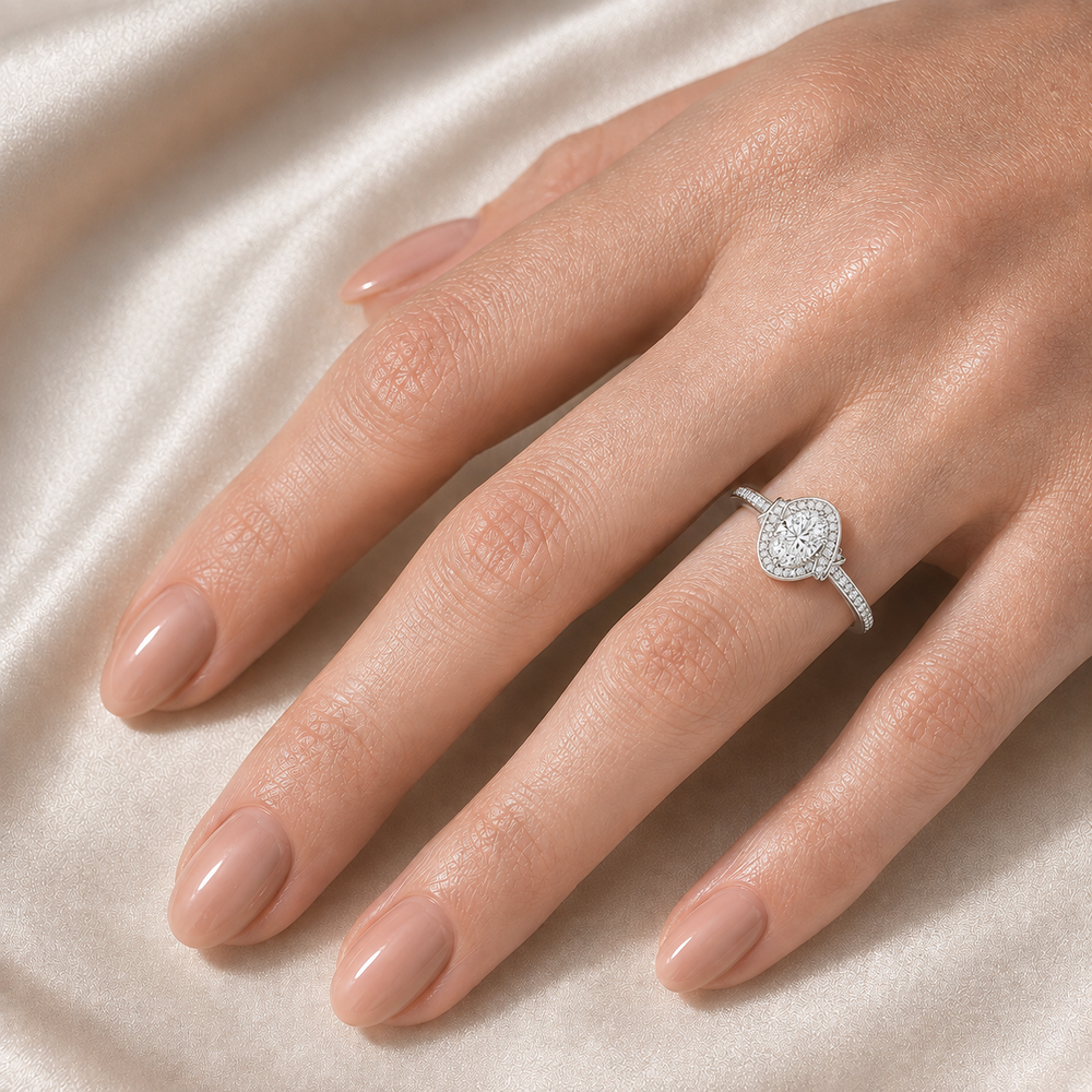 Whisper of Love Ring with Halo Setting