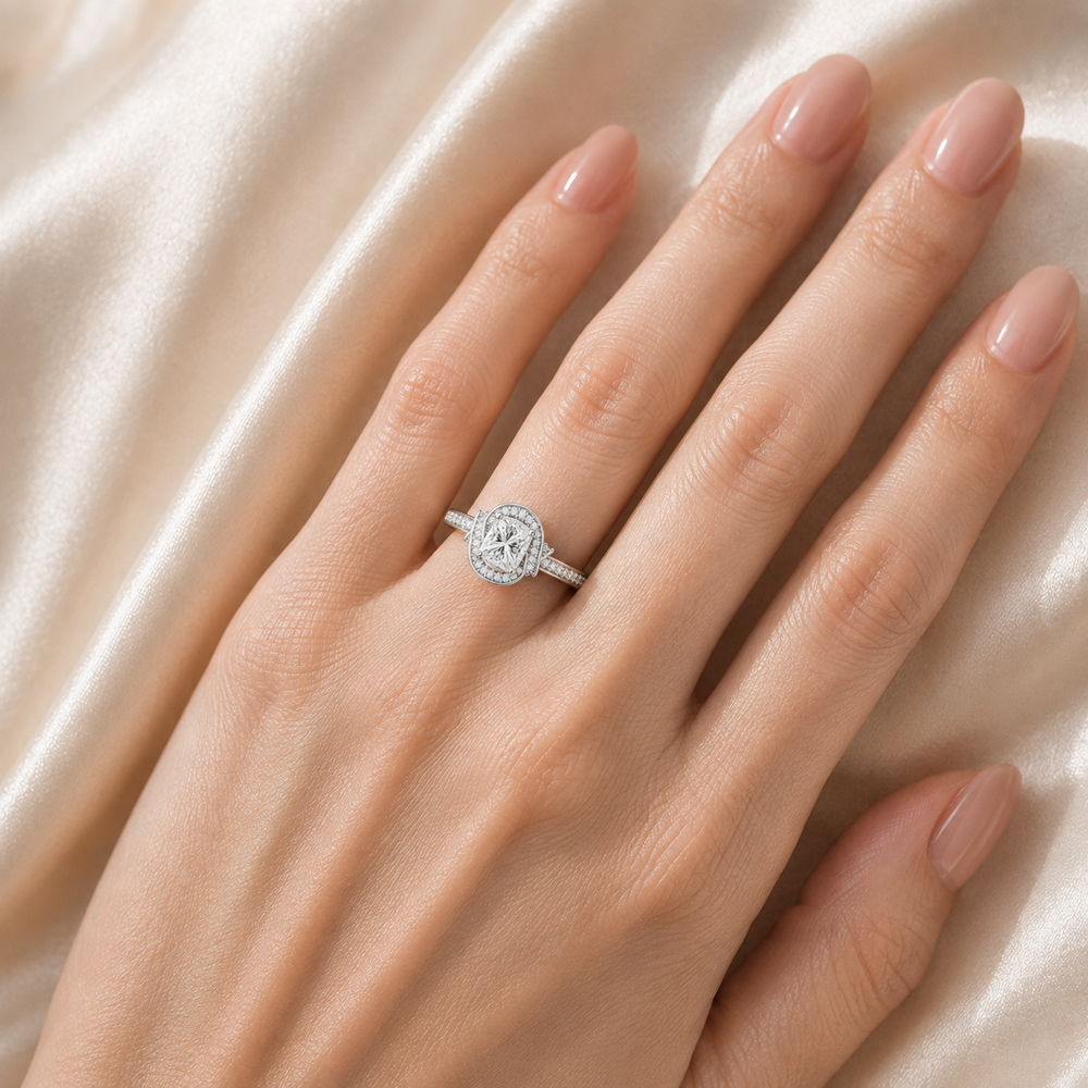 Whisper of Love Ring with Halo Setting