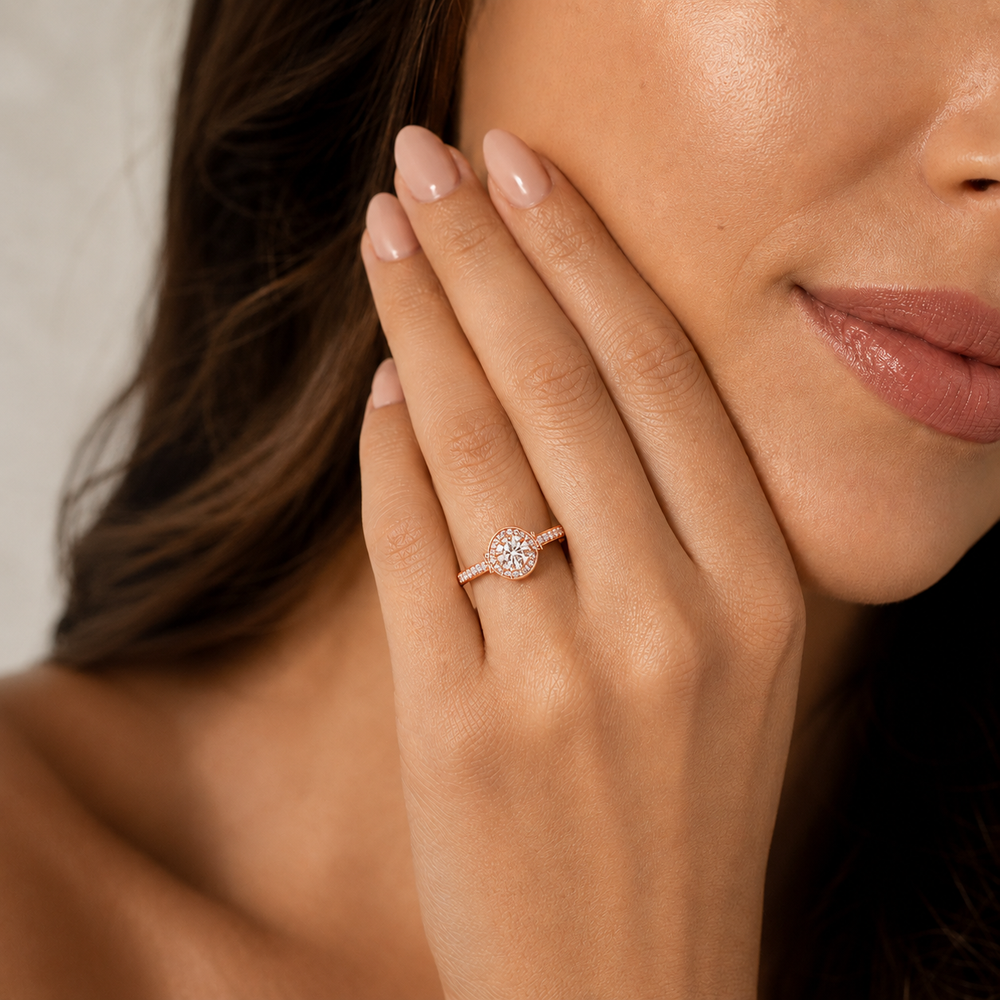 Whisper of Love Ring with Halo Setting