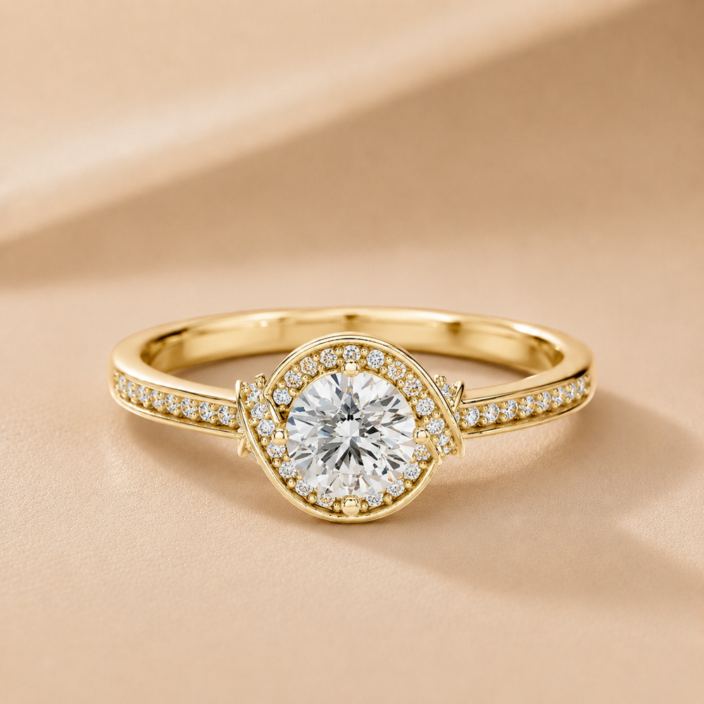 Whisper of Love Ring with Halo Setting