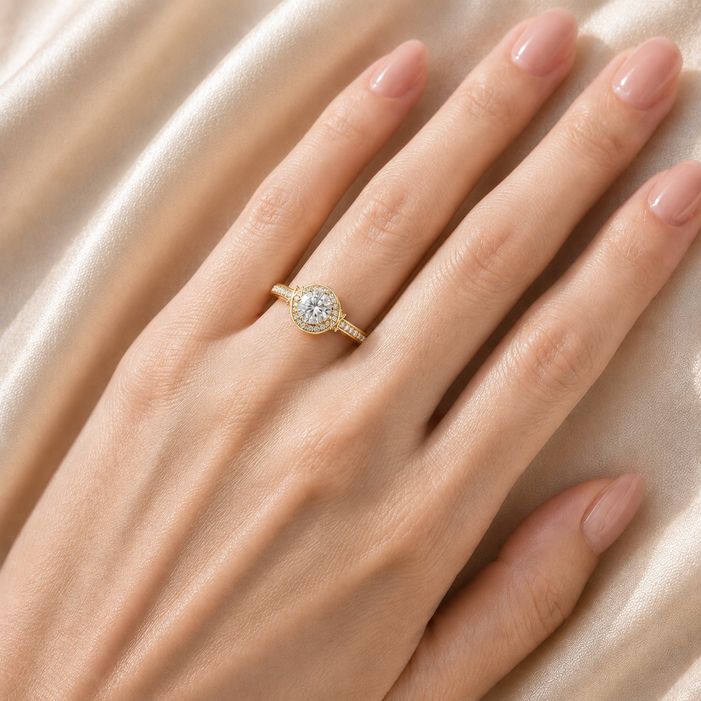 Whisper of Love Ring with Halo Setting