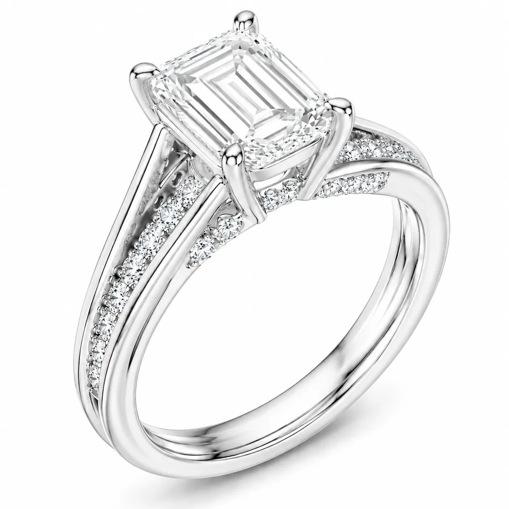 Step-Cut Harmony Radiance Halo Ring