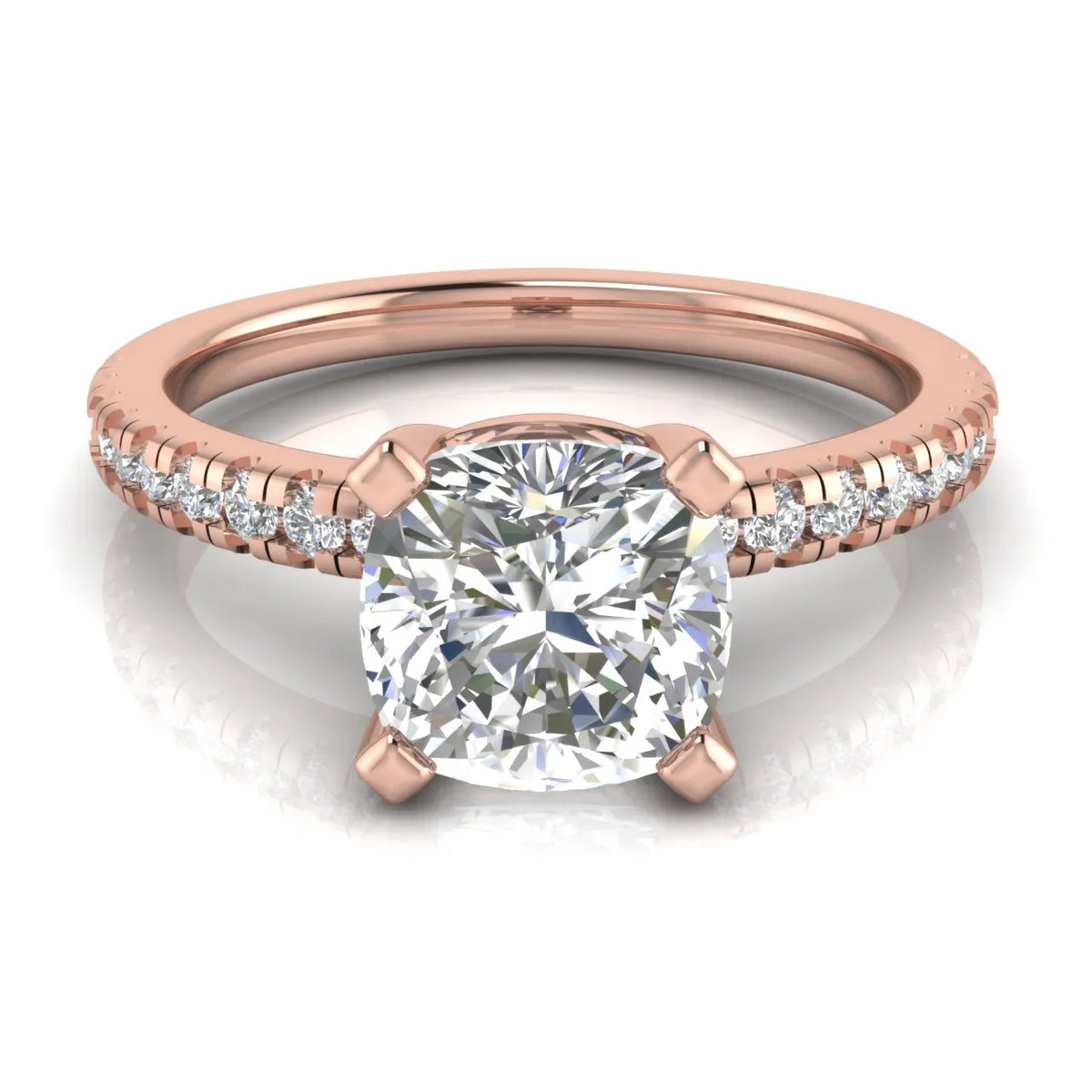 Delicate Pavé Accent Solitaire Ring