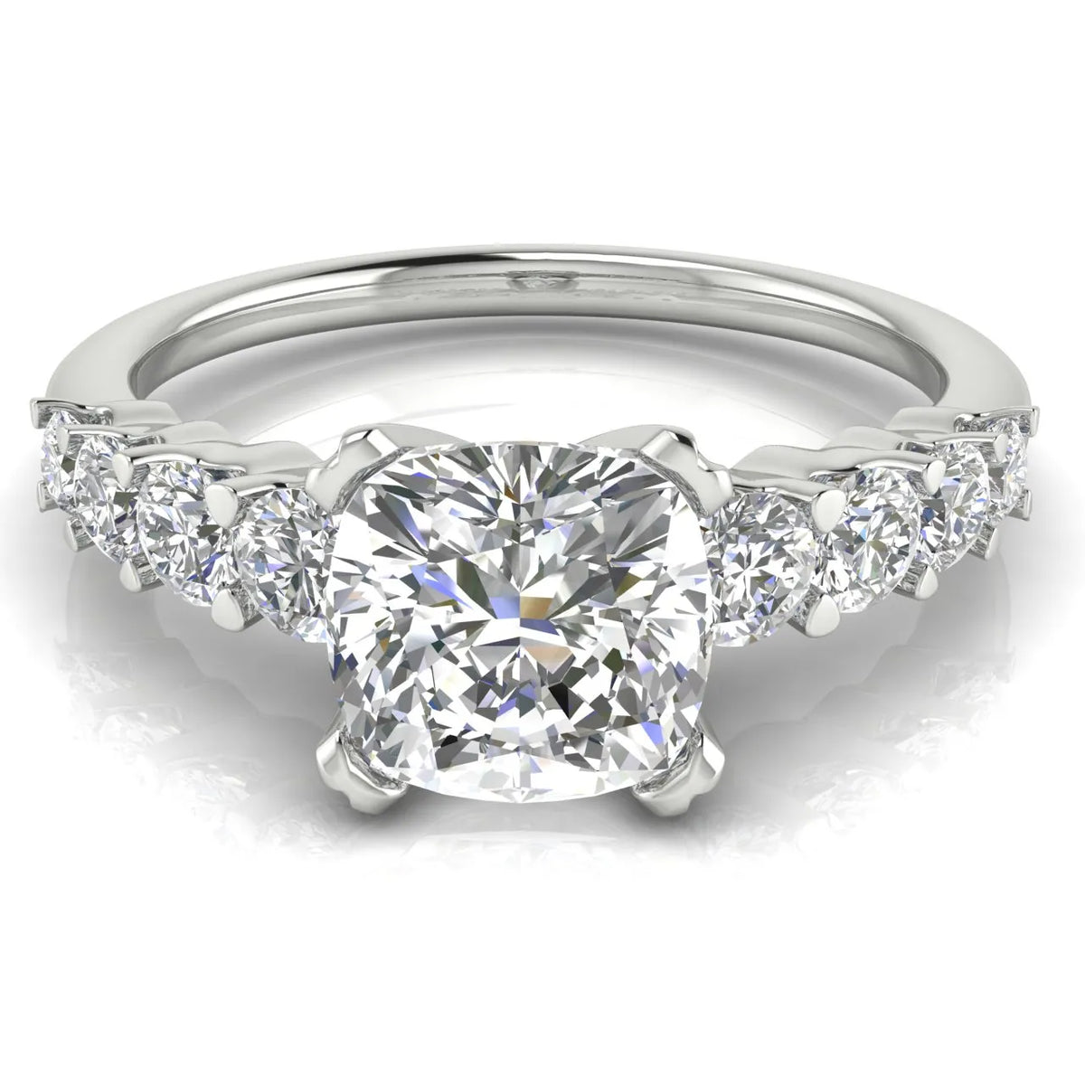 Elegant Solitaire Ring with Accent Stones