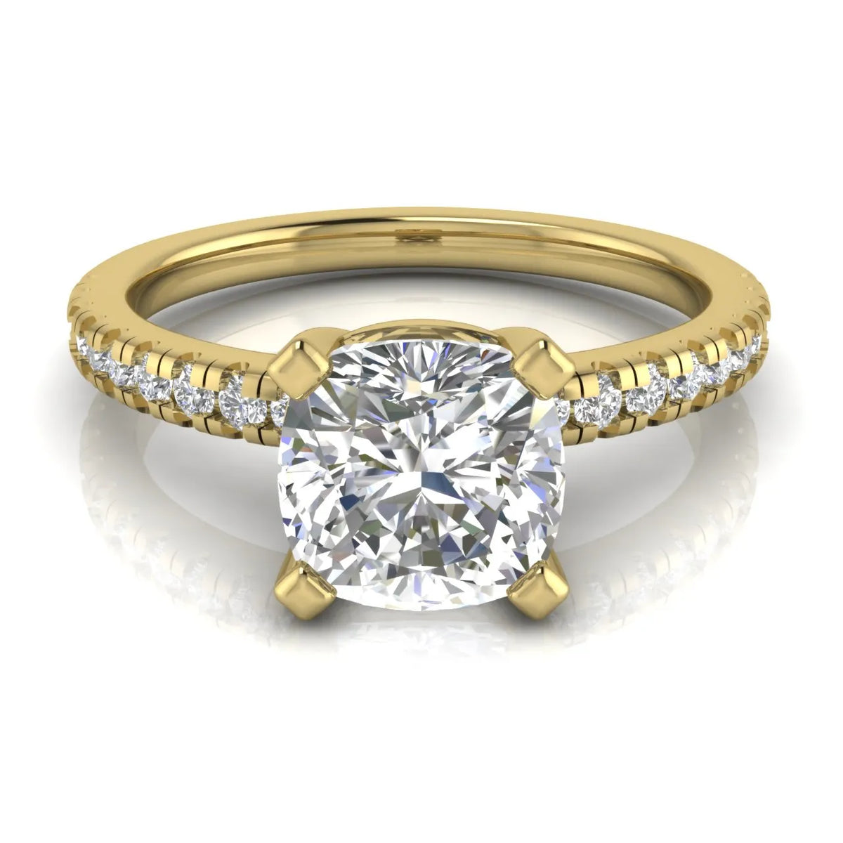 Delicate Pavé Accent Solitaire Ring