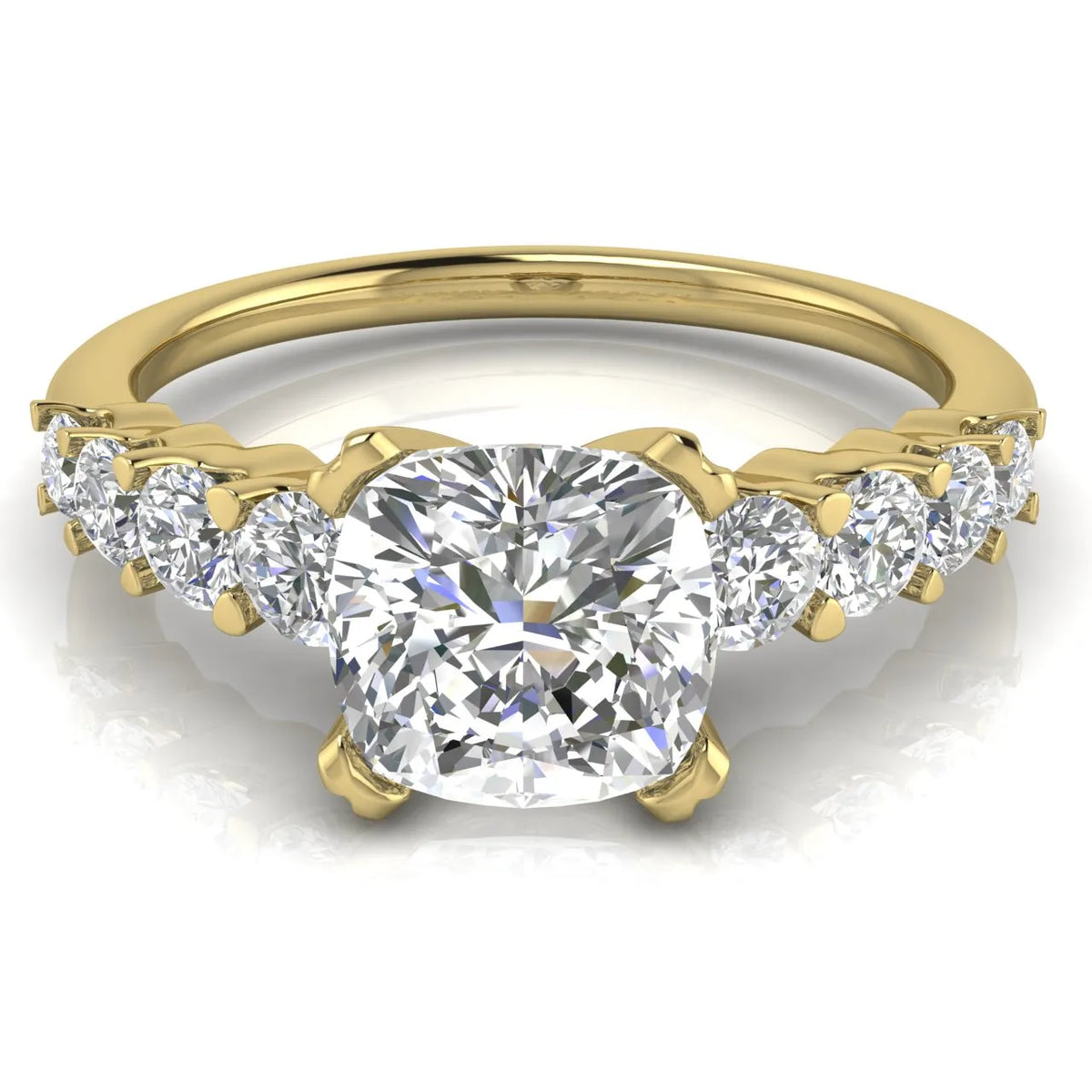Elegant Solitaire Ring with Accent Stones