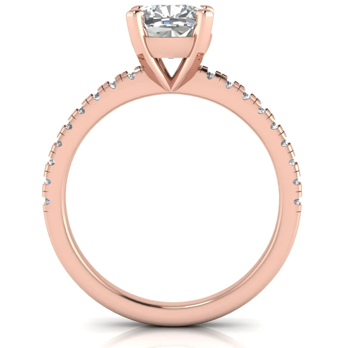 Delicate Pavé Accent Solitaire Ring