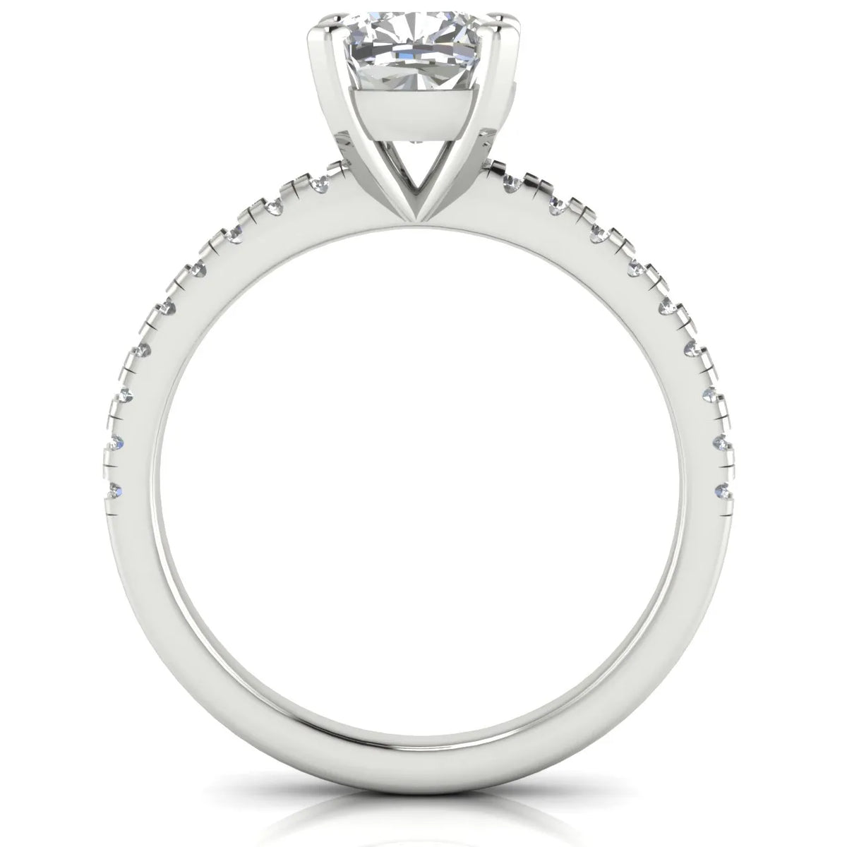Delicate Pavé Accent Solitaire Ring